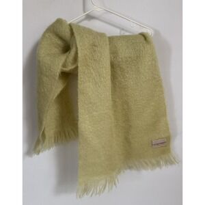 Vintage Glen Stewart By Lochcarron Mohair  Wool Scarf Made in Scotland Yellow